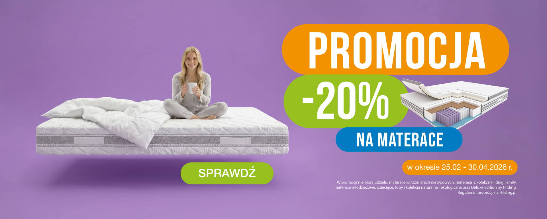 Promocja -20% na materace Hilding