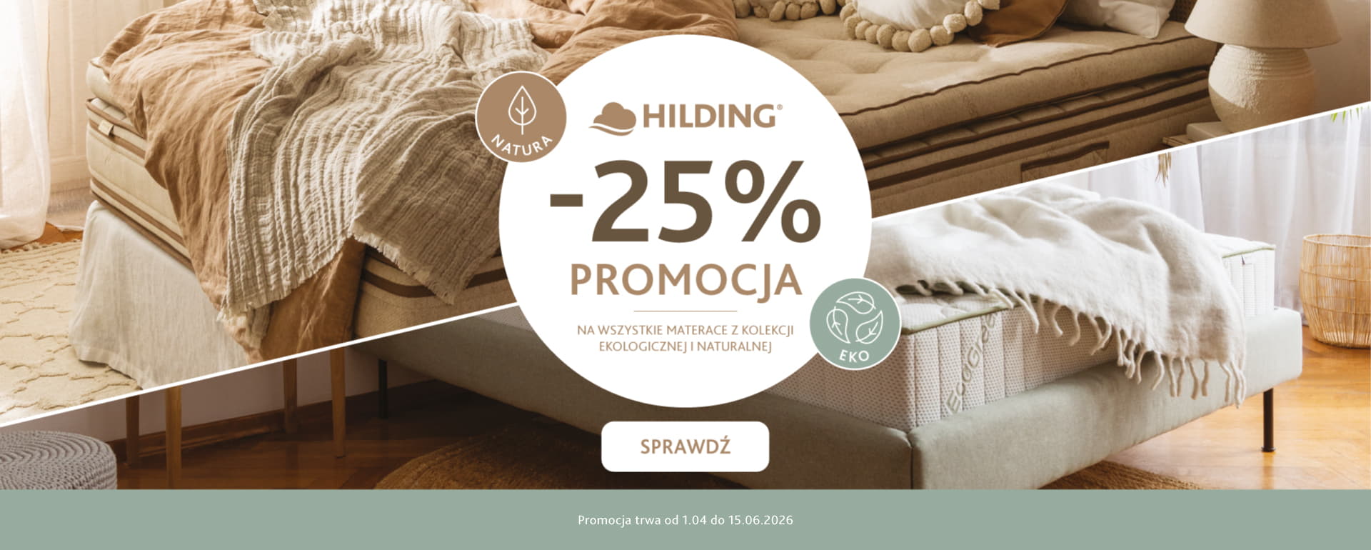 Promocja -25% na materace ekologiczne i naturalne